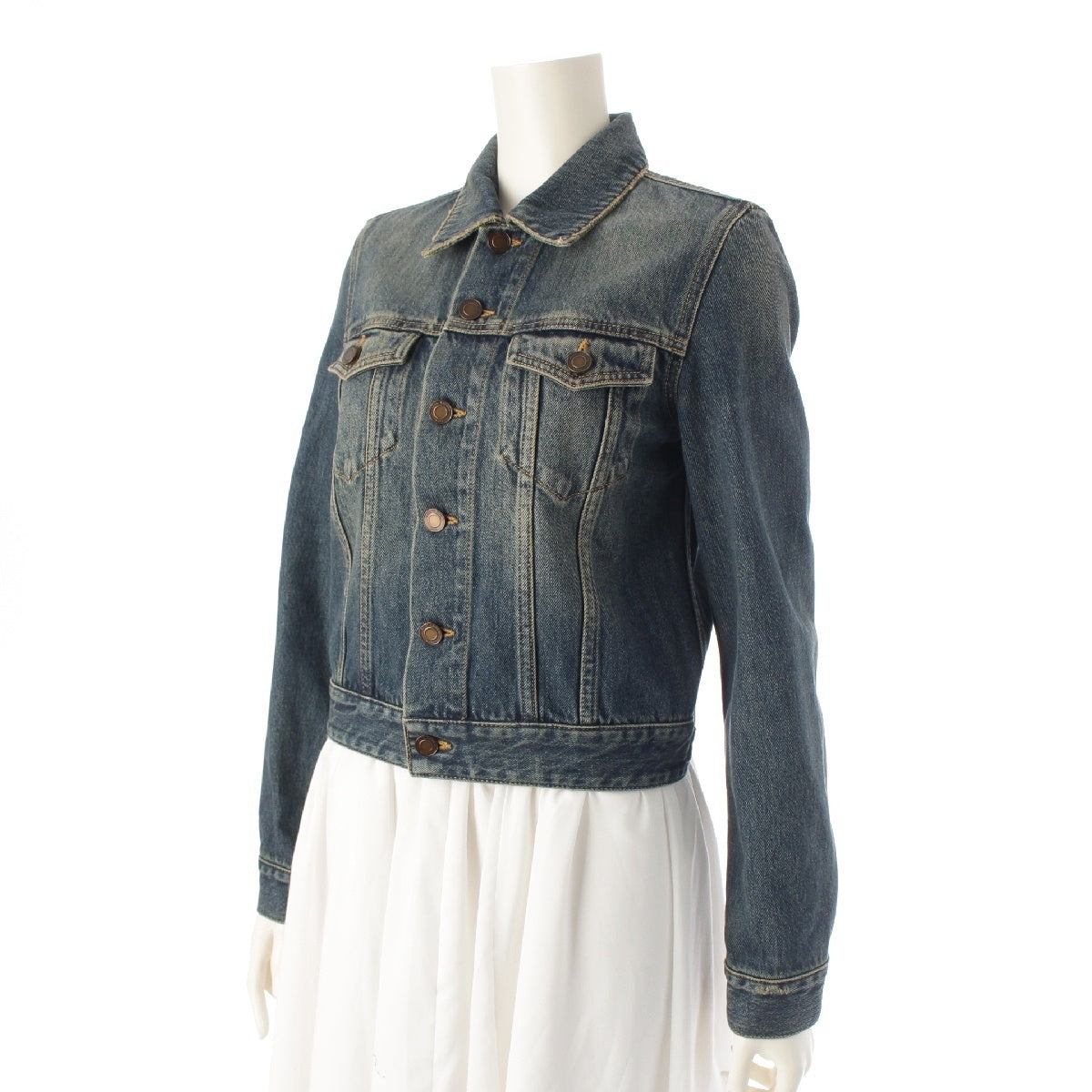 SAINT LAURENT 20 years cotton Denim Jacket outer 572367 Indigo S