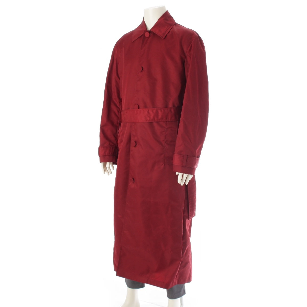 GUCCI Nylon Logo Belted Compact coat outer 804228 Ancora Red 46
