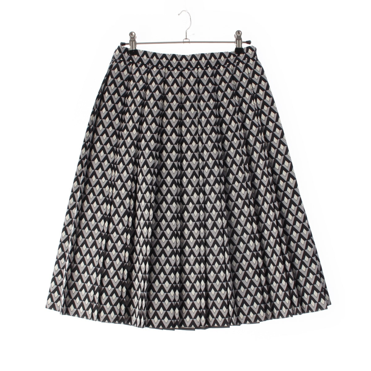 PRADA 12 years Wool x silk Full pattern Pleated skirt Bottoms gray 40