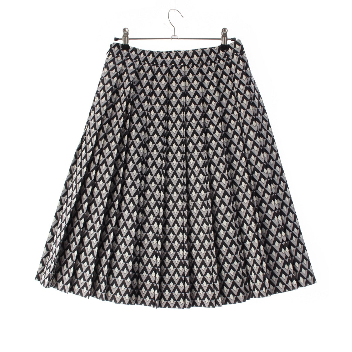 PRADA 12 years Wool x silk Full pattern Pleated skirt Bottoms gray 40