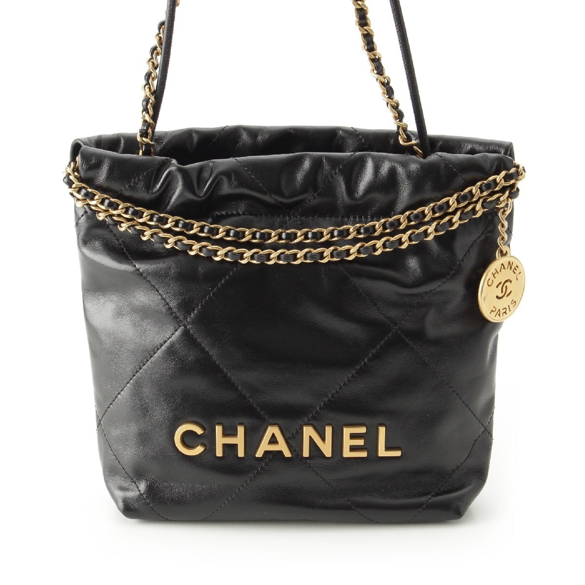 CHANEL chanel 22 shiny calf Mini 2way Shoulder Bag AS3980 black