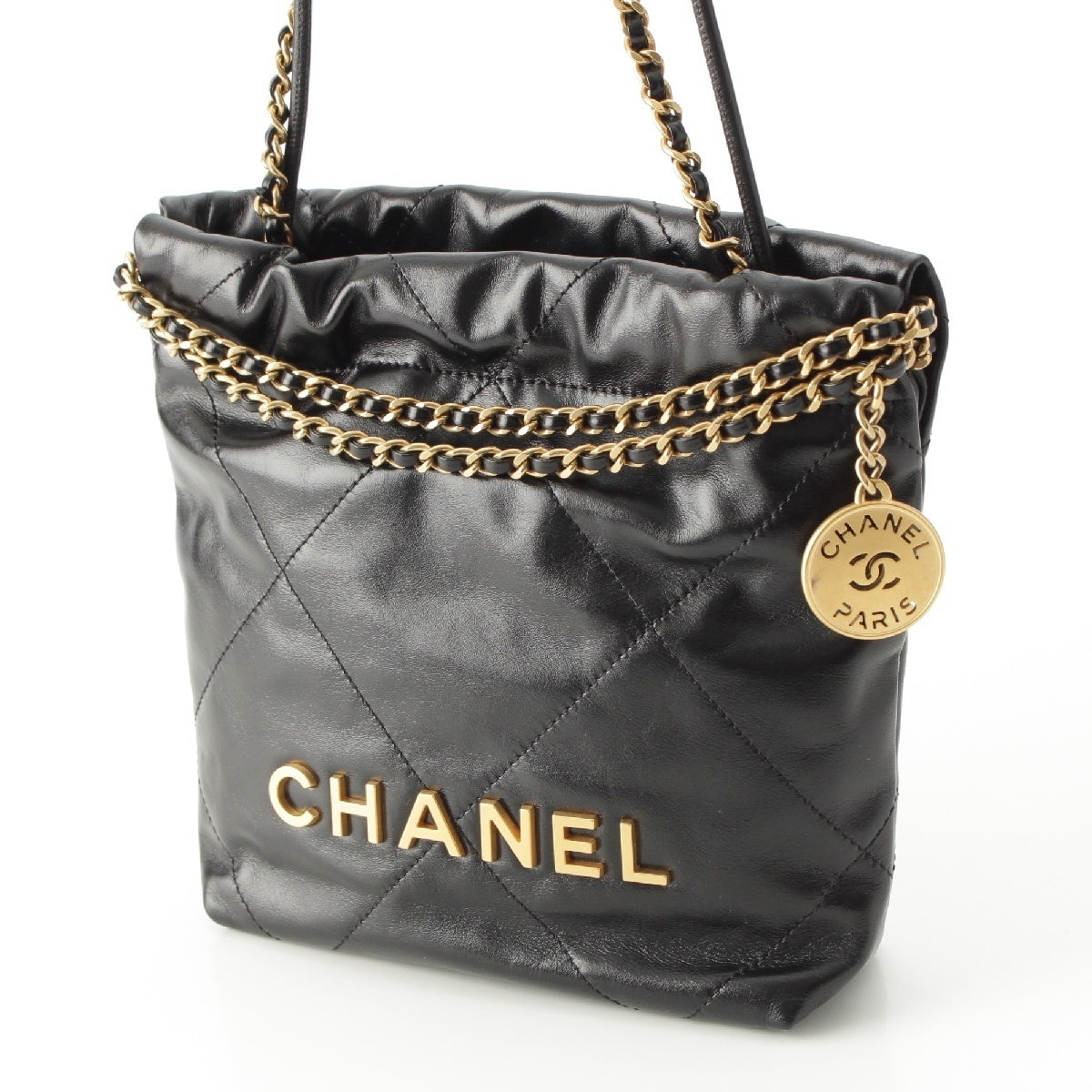 CHANEL chanel 22 shiny calf Mini 2way Shoulder Bag AS3980 black