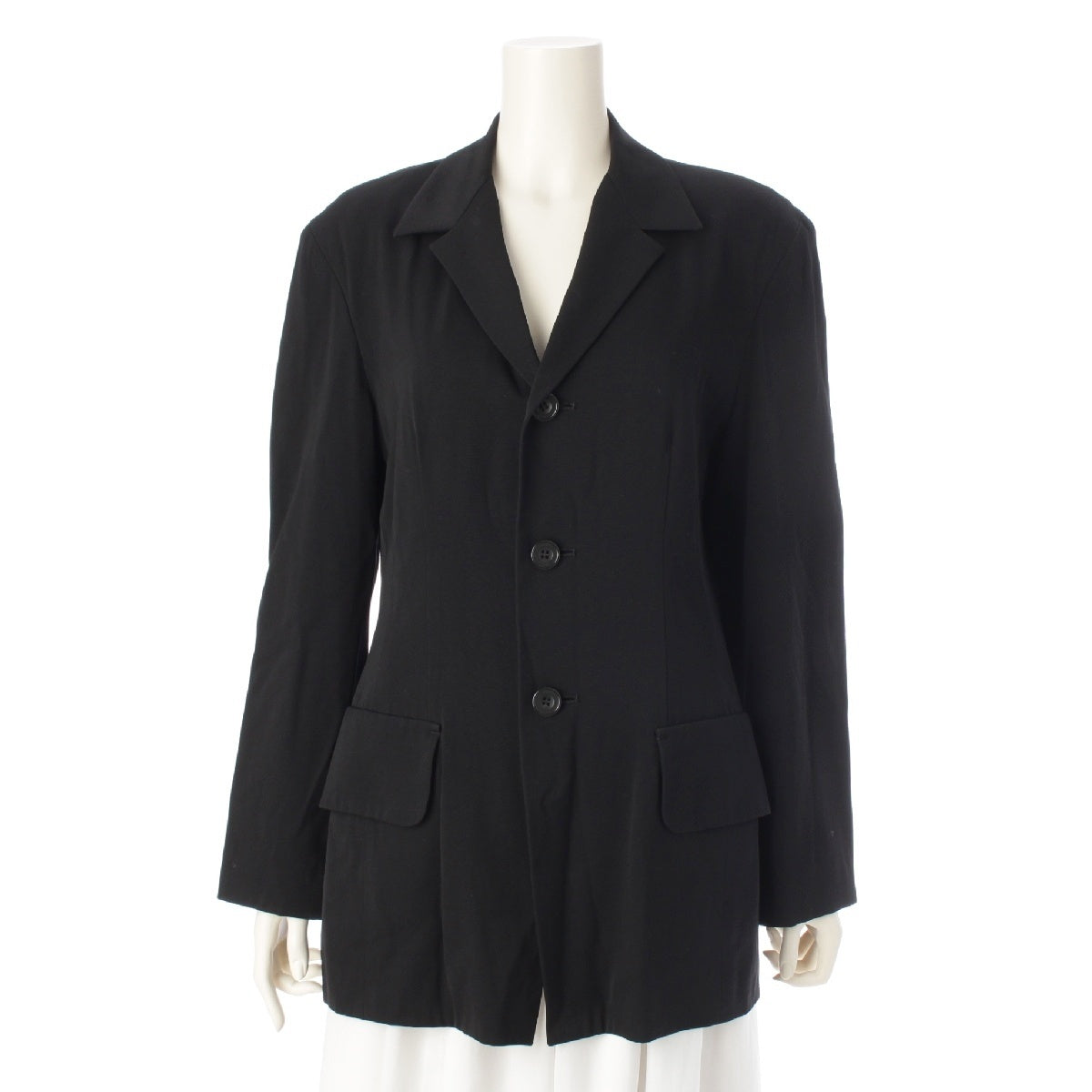 Y's Youji Yamamoto wool Shoulder padded single tailored jacket Outer tops YJ-J57-101 black