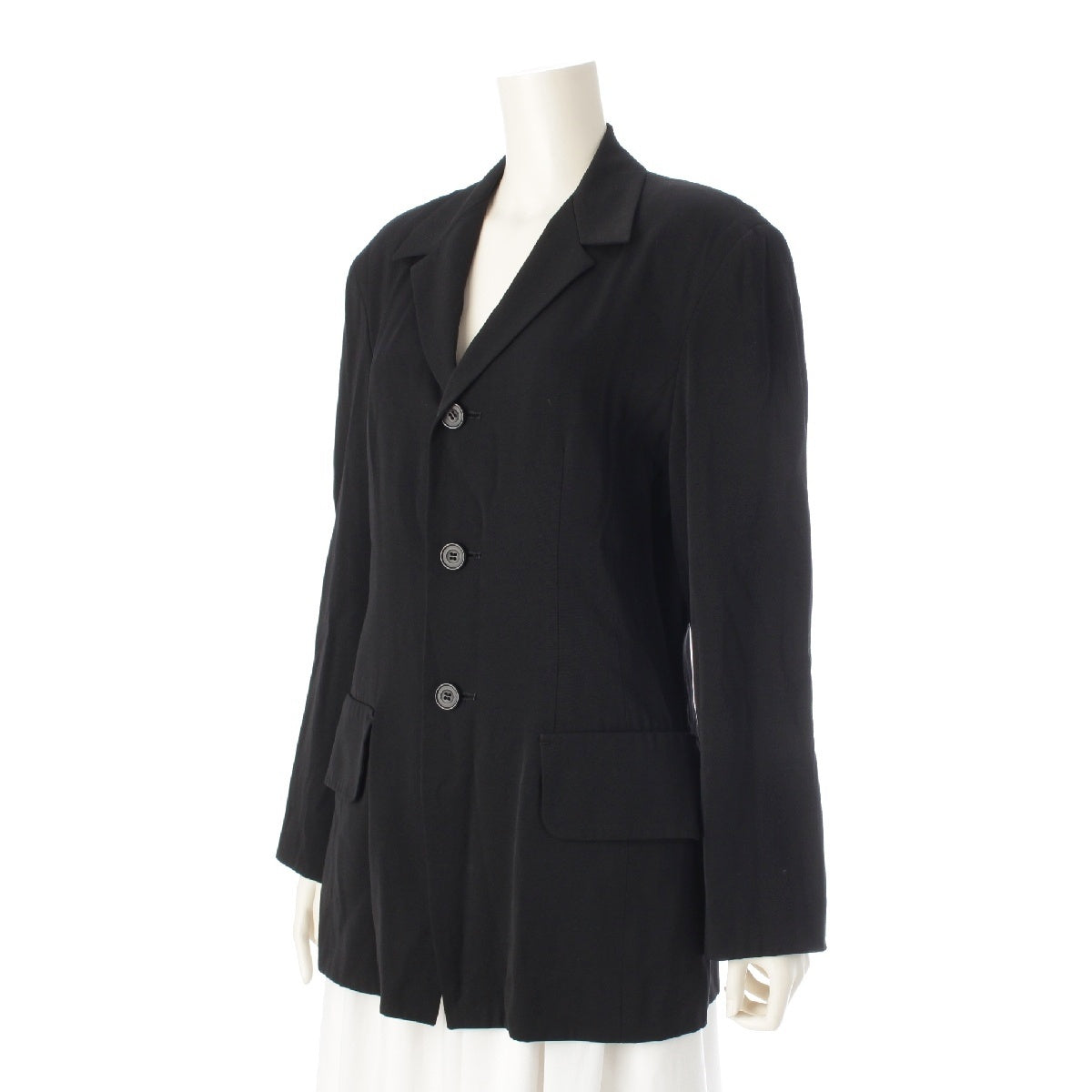 Y's Youji Yamamoto wool Shoulder padded single tailored jacket Outer tops YJ-J57-101 black