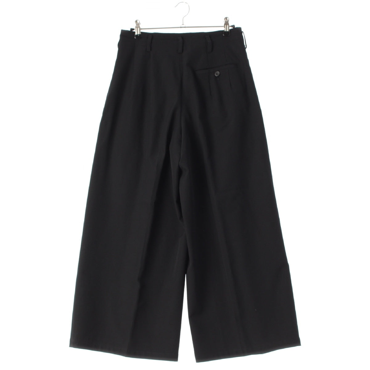 Y's Youji Yamamoto wool 2 tack wide Pants Center press YH-P10-106 black
