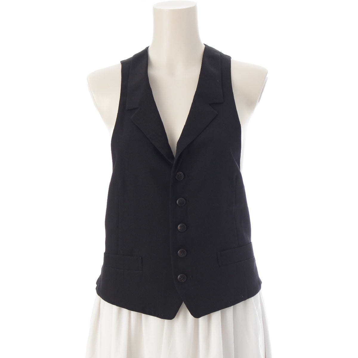 Y's Youji Yamamoto wool Gillet Best YR-V50-100 black