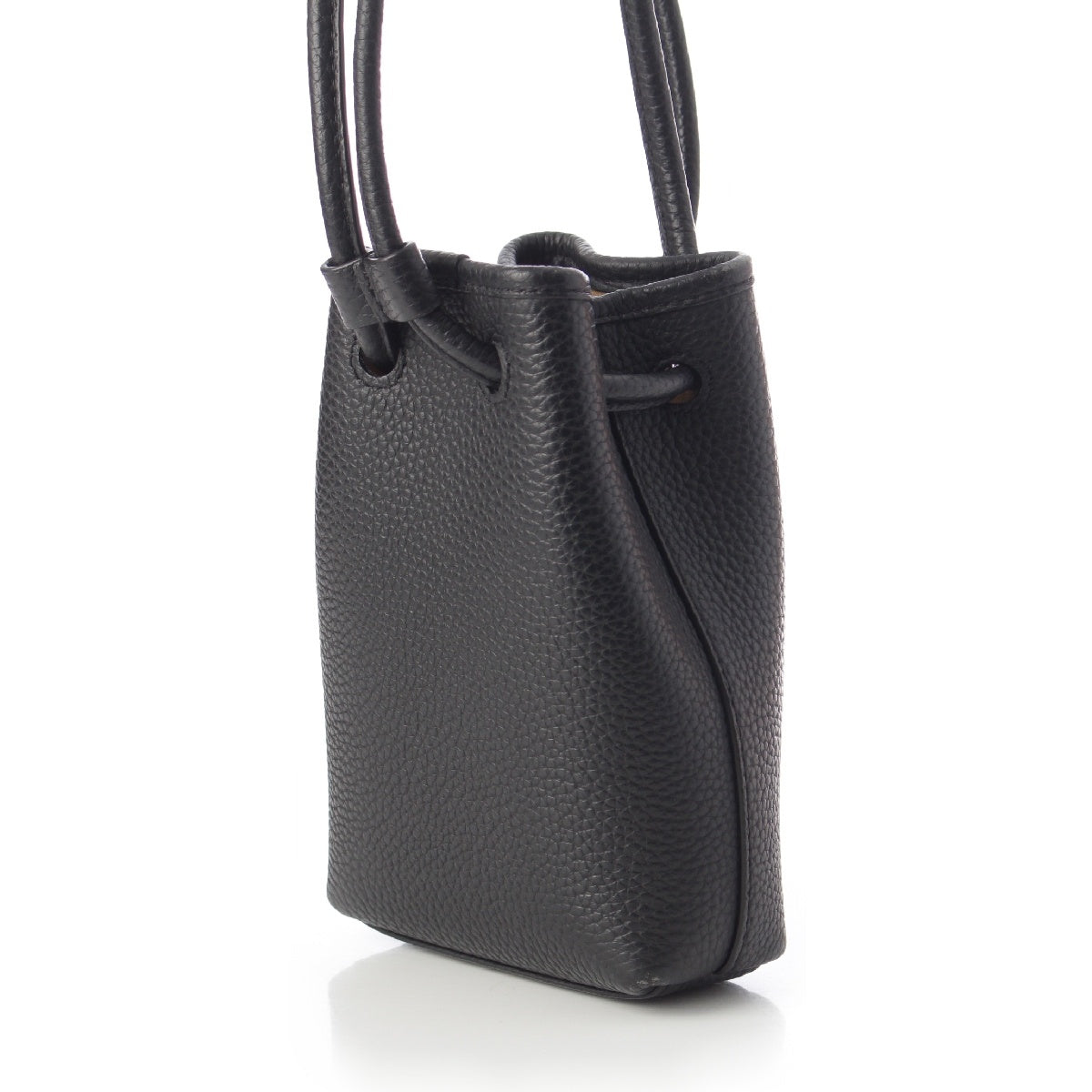 VASIC BOND NANO leather Drawstring Shoulder Bag black