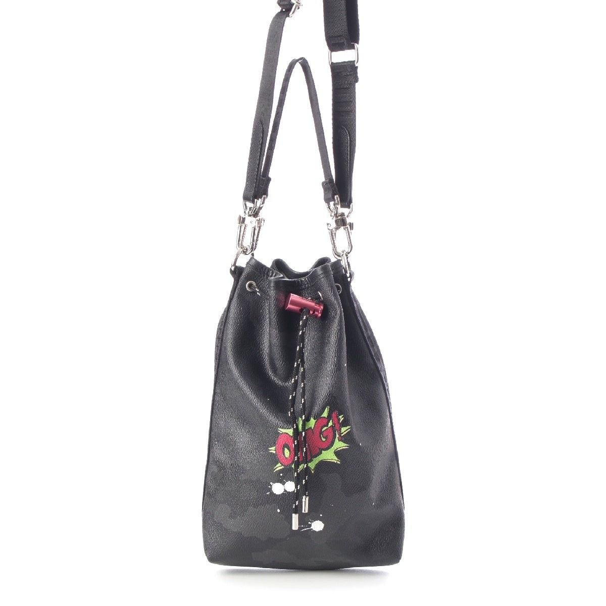 GENTIL BANDIT 2way Drawstring Shoulder Bag Camouflage Pattern Handbag black