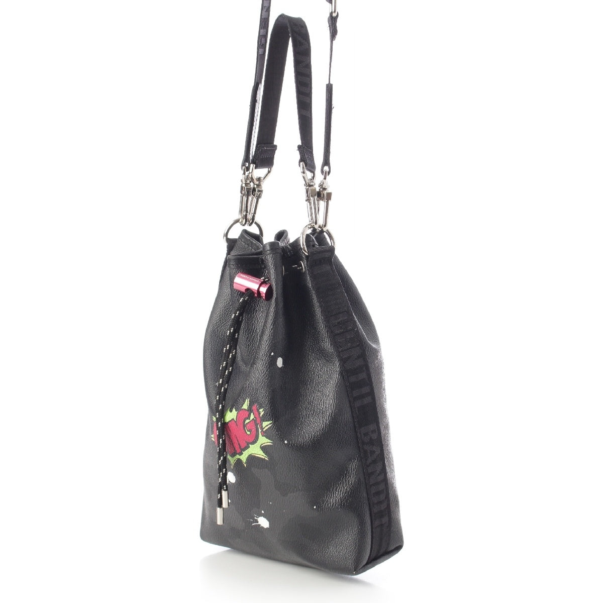 GENTIL BANDIT 2way Drawstring Shoulder Bag Camouflage Pattern Handbag black
