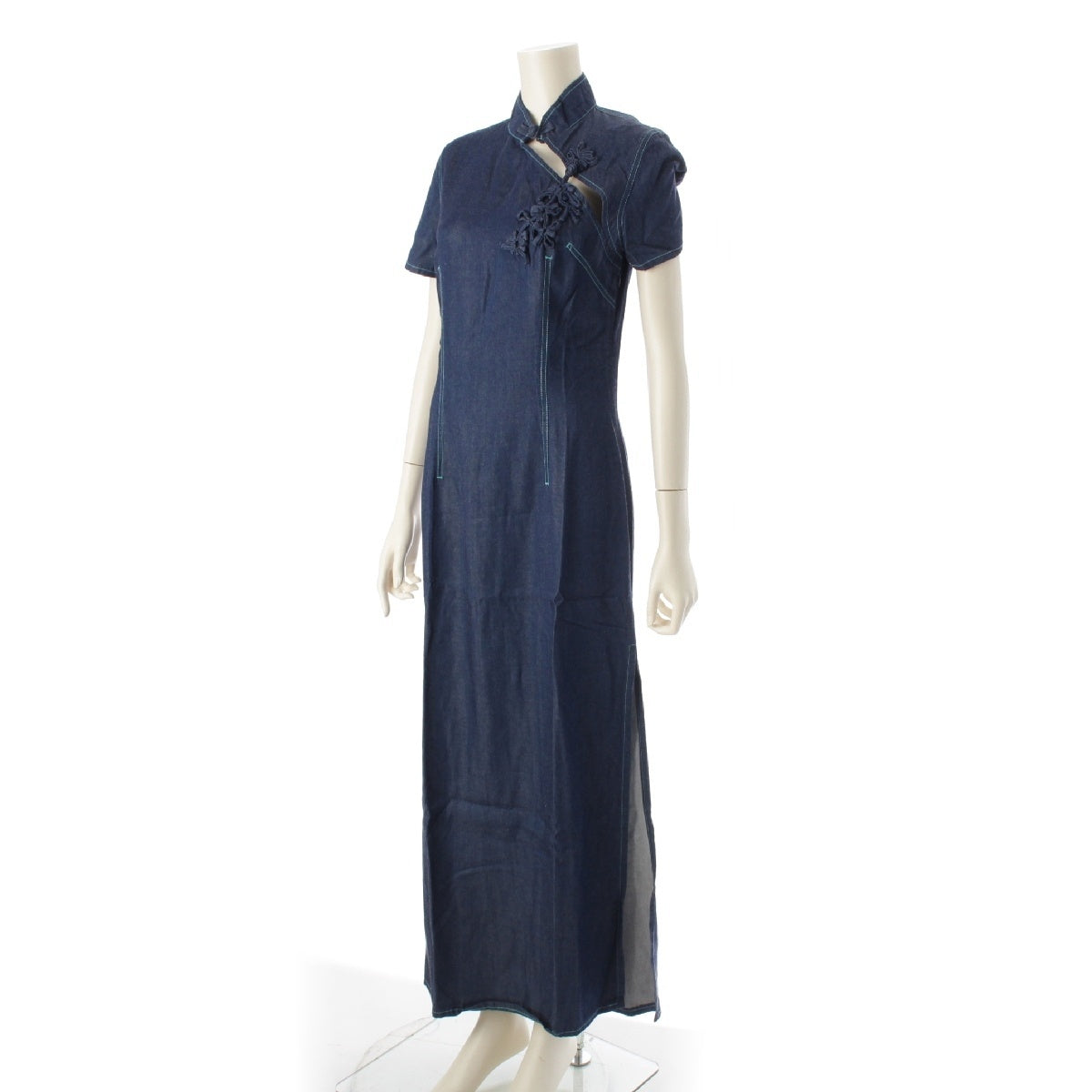 GAULTIER JEAN'S denim China Long one piece dress Indigo blue 40