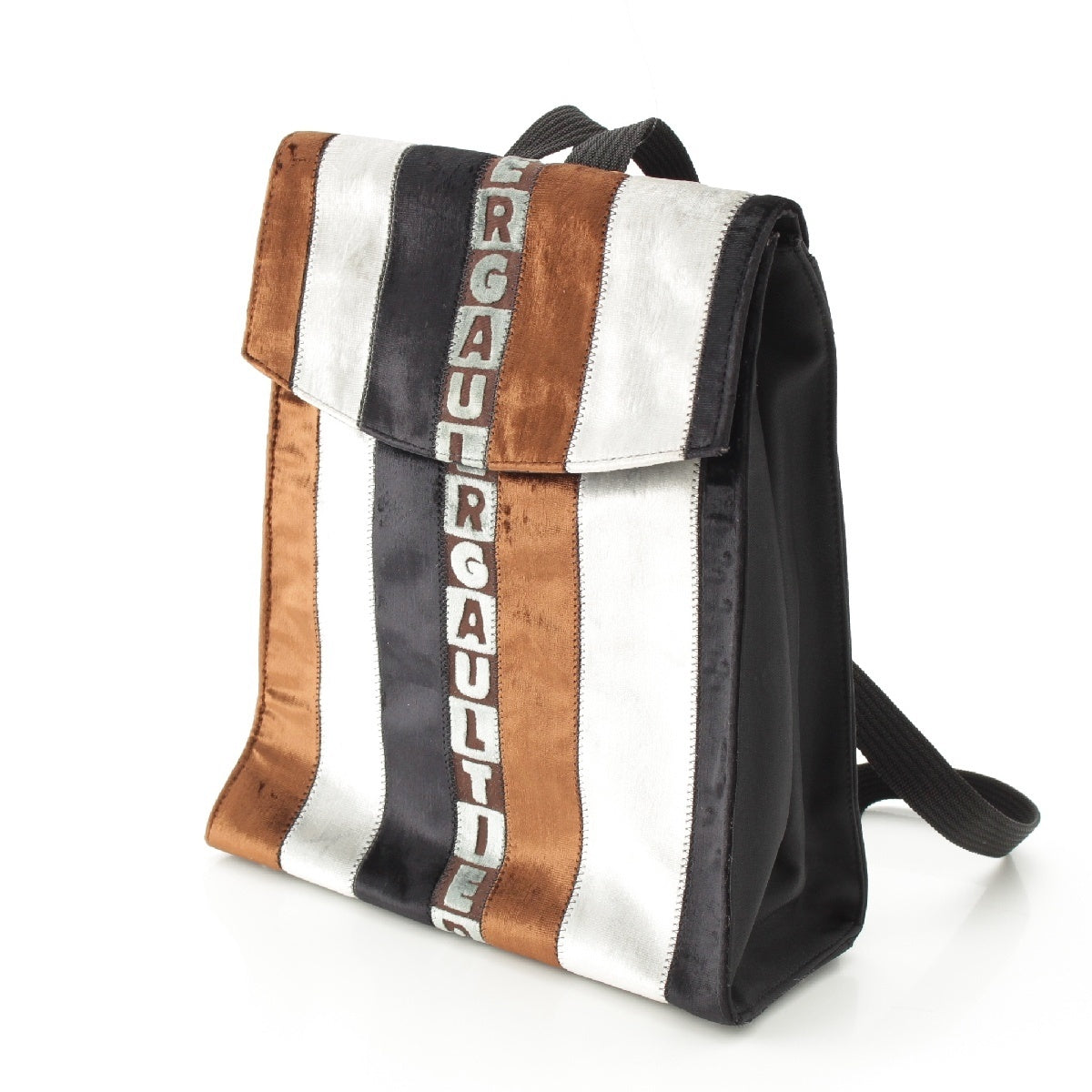 JEAN-PAUL GAULTIER Velor Logo Stripe Tricolor Backpack Daypack Flap backpack multicolor