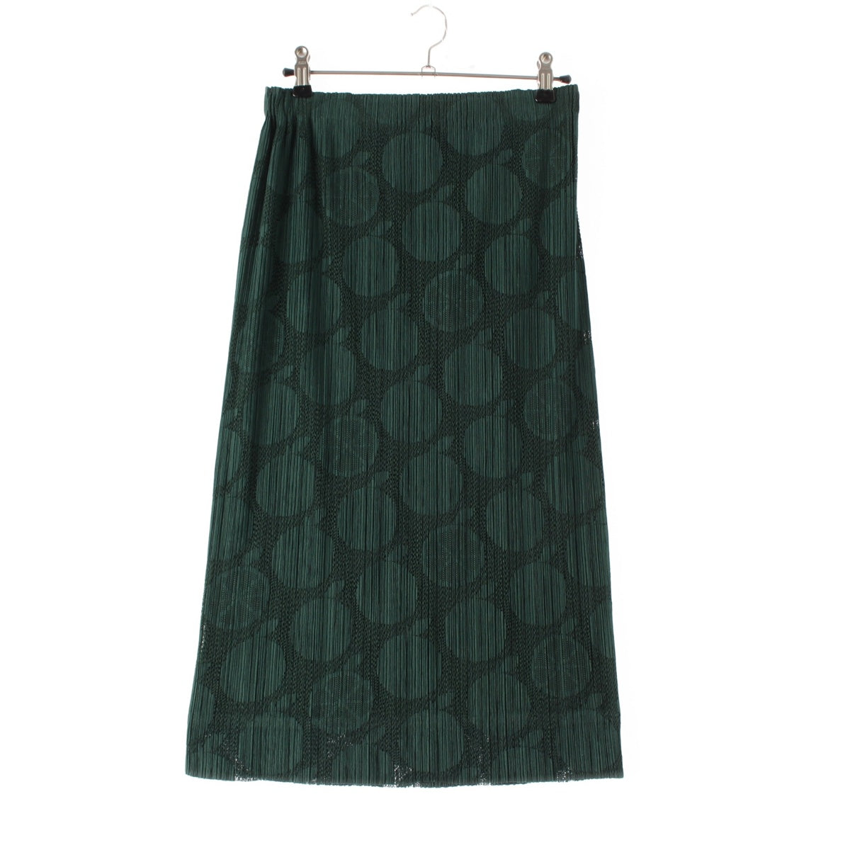 PLEATS PLEASE ISSEY  polyester Punching Design OrangePattern skirt PP83-JG576 green 2