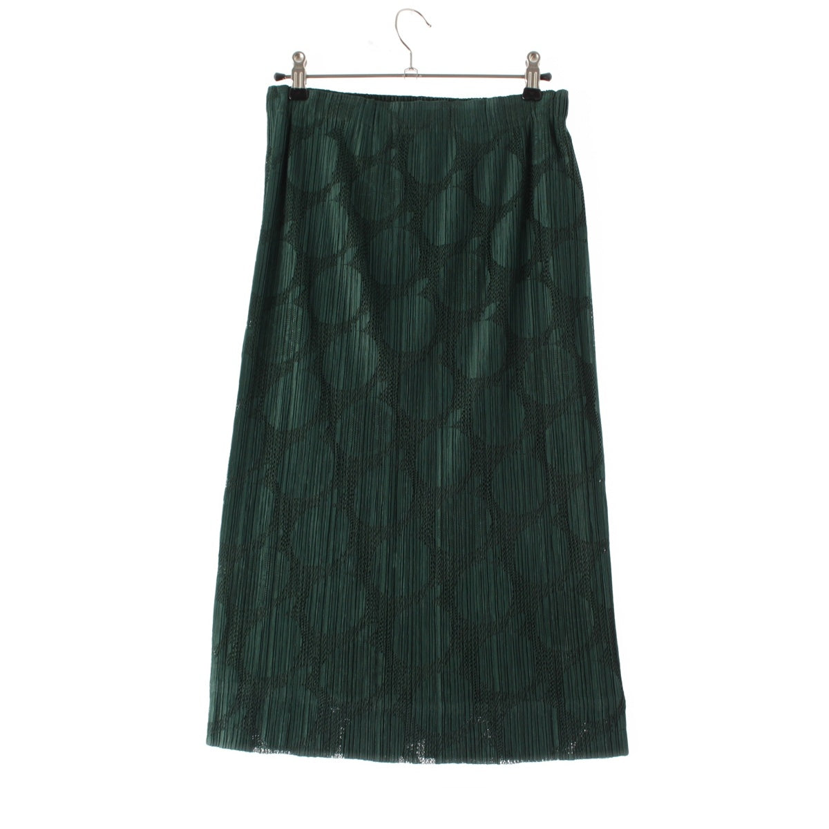 PLEATS PLEASE ISSEY  polyester Punching Design OrangePattern skirt PP83-JG576 green 2