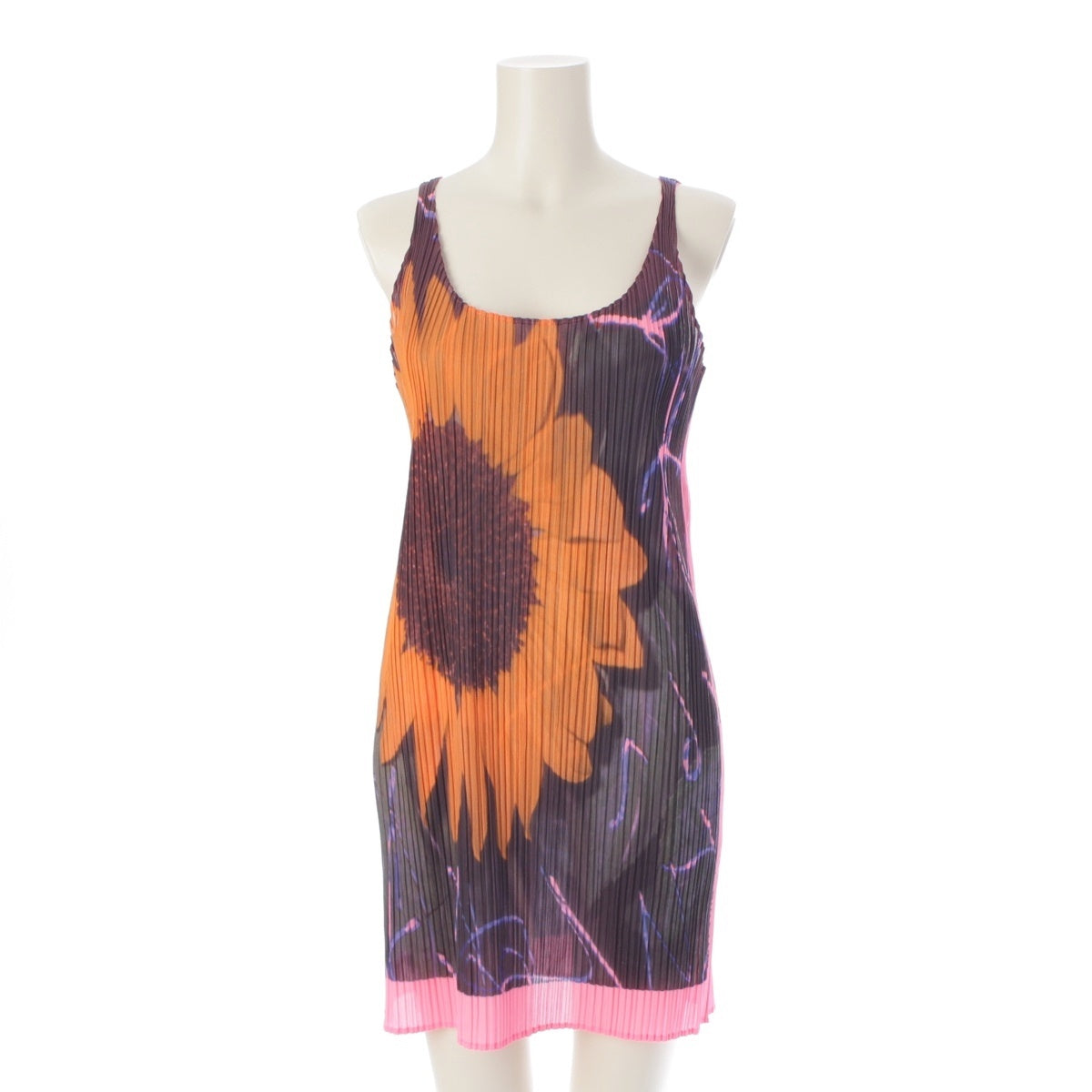 PLEATS PLEASE ISSEY Nobuyoshi Araki Araki Sunflower Sleeveless one piece PP72-JH907 Pink black 1