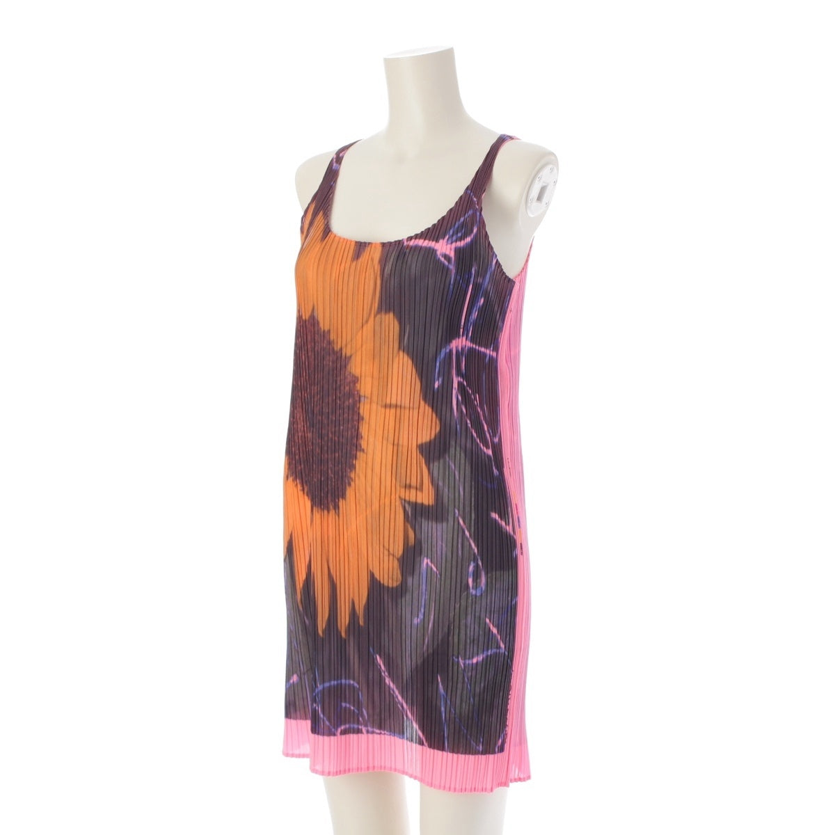 PLEATS PLEASE ISSEY  Nobuyoshi Araki Araki Sunflower Sleeveless one piece PP72-JH907 Pink black 1