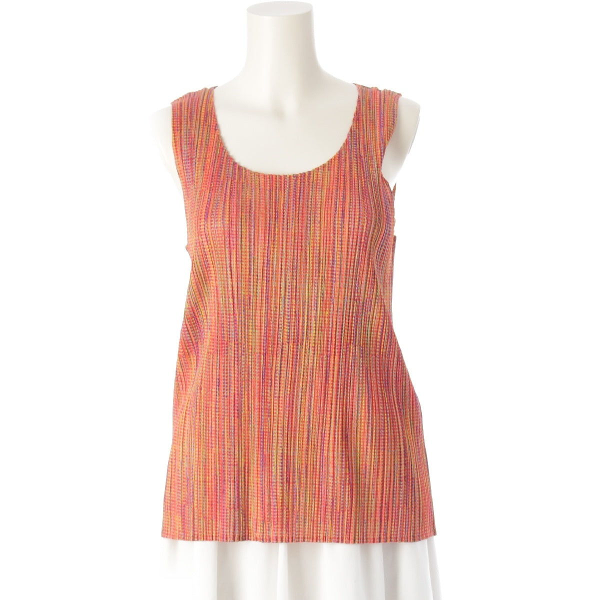 PLEATS PLEASE ISSEY Total pattern sleeveless tops Cut PP63-JK500 Orange multicolor F