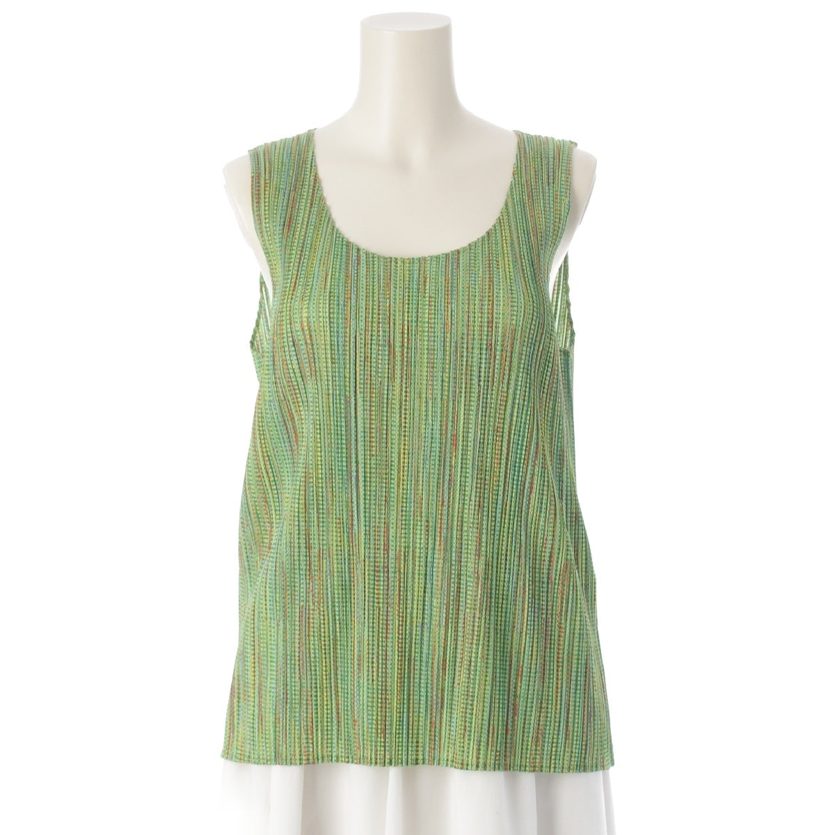 PLEATS PLEASE ISSEY Total pattern sleeveless tops Cut PP63-JK500 Green multicolor F
