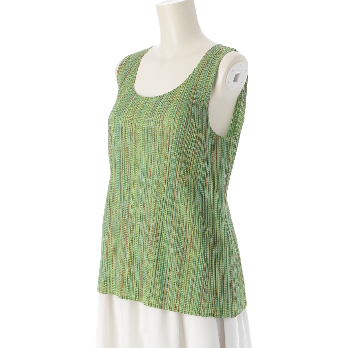 PLEATS PLEASE ISSEY Total pattern sleeveless tops Cut PP63-JK500 Green multicolor F