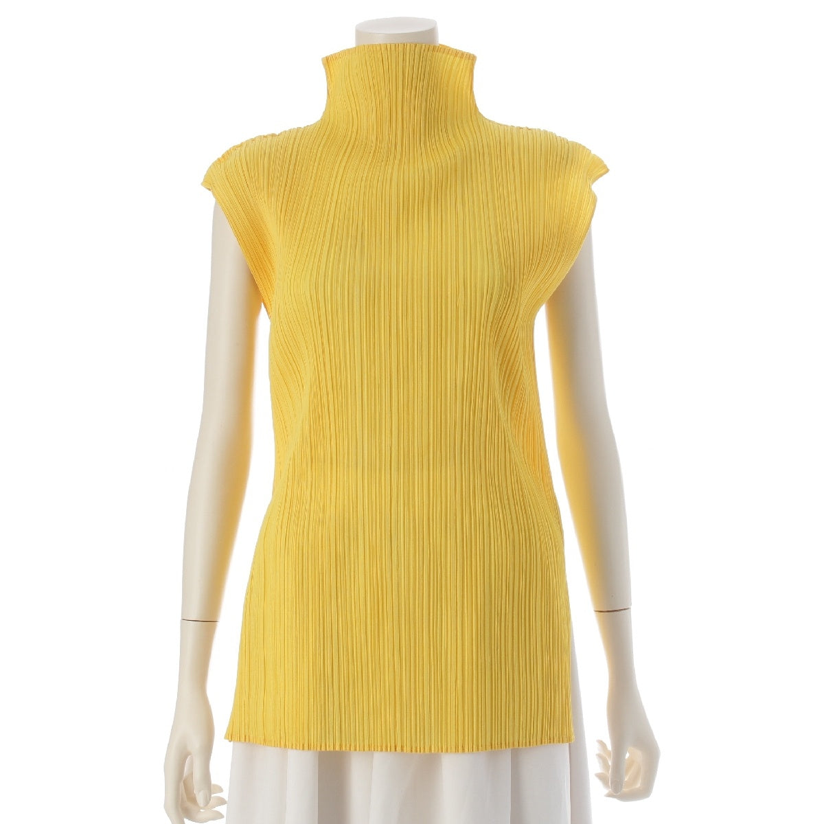 PLEATS PLEASE ISSEY  Bottleneck Sleeveless tops Cut PP61-JK203 yellow F