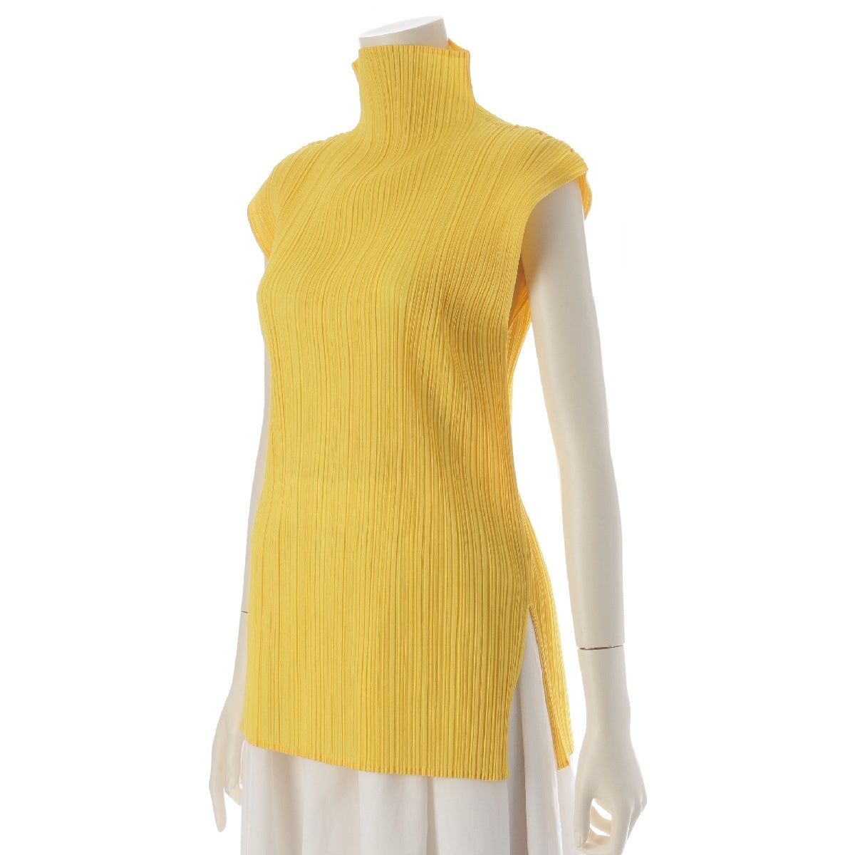 PLEATS PLEASE ISSEY  Bottleneck Sleeveless tops Cut PP61-JK203 yellow F