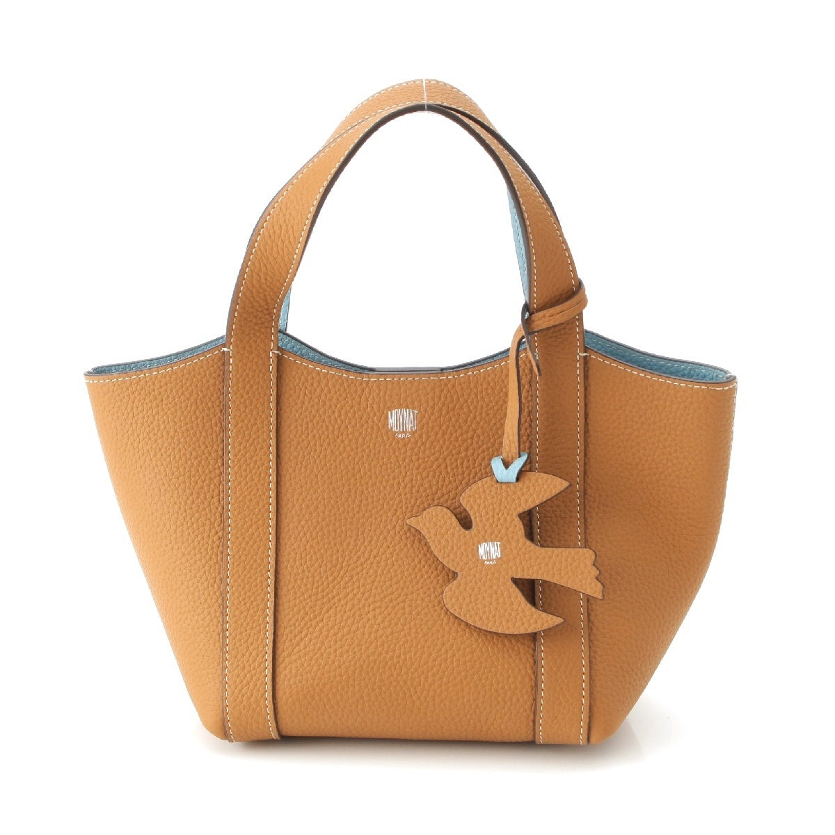 MOYNAT duo leather With swallow charm Handbag Brown