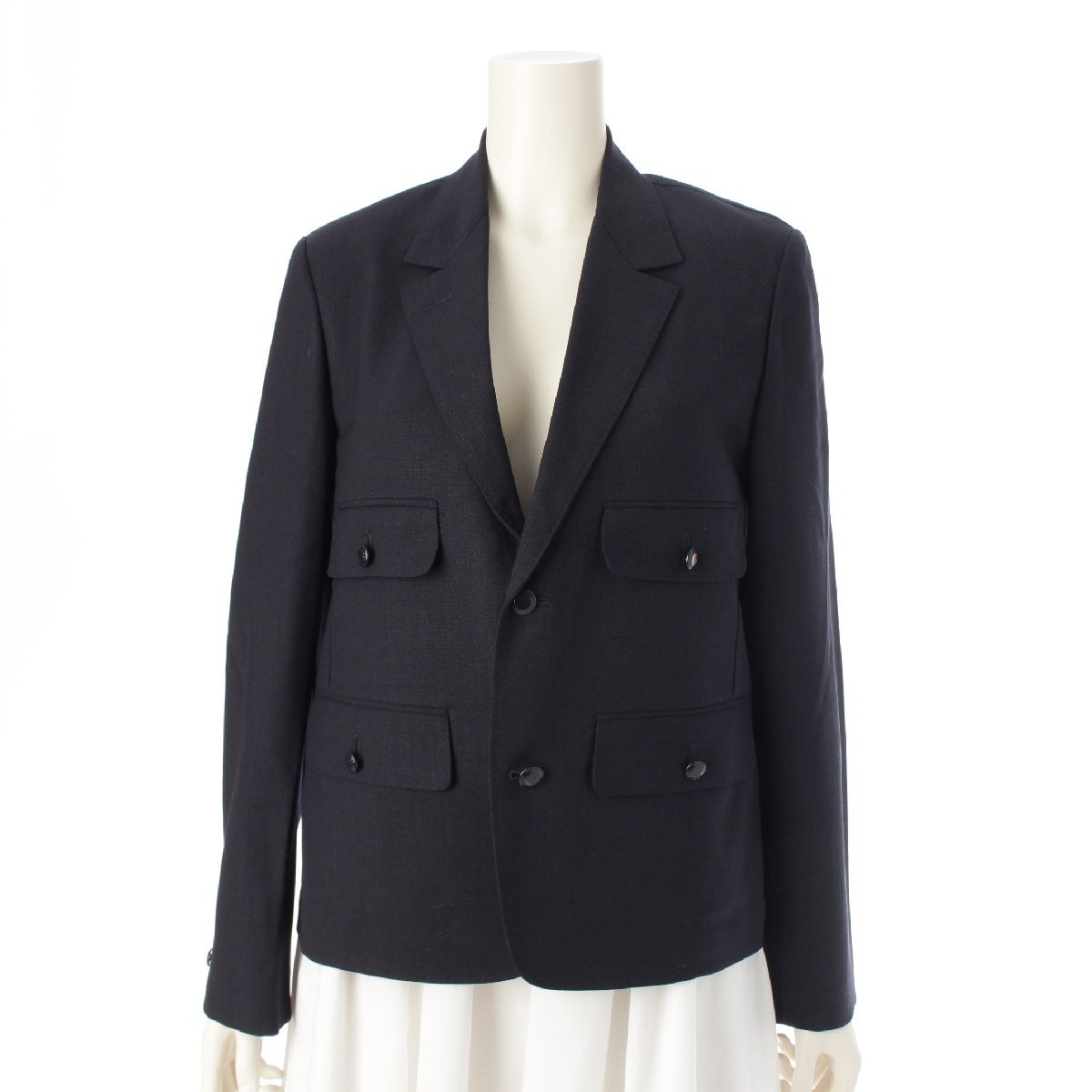 Drawer wool Logo Button Fress tailored jacket 6522-299-0857 Dark Navy Black 36