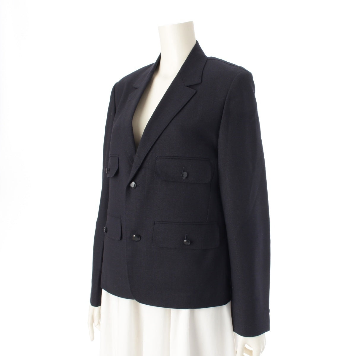 Drawer wool Logo Button Fress tailored jacket 6522-299-0857 Dark Navy Black 36