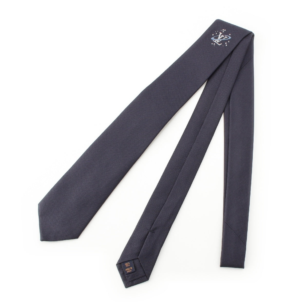 LOUIS VUITTON silk Gravatt LV Satellite Logo tie MP2250 Navy