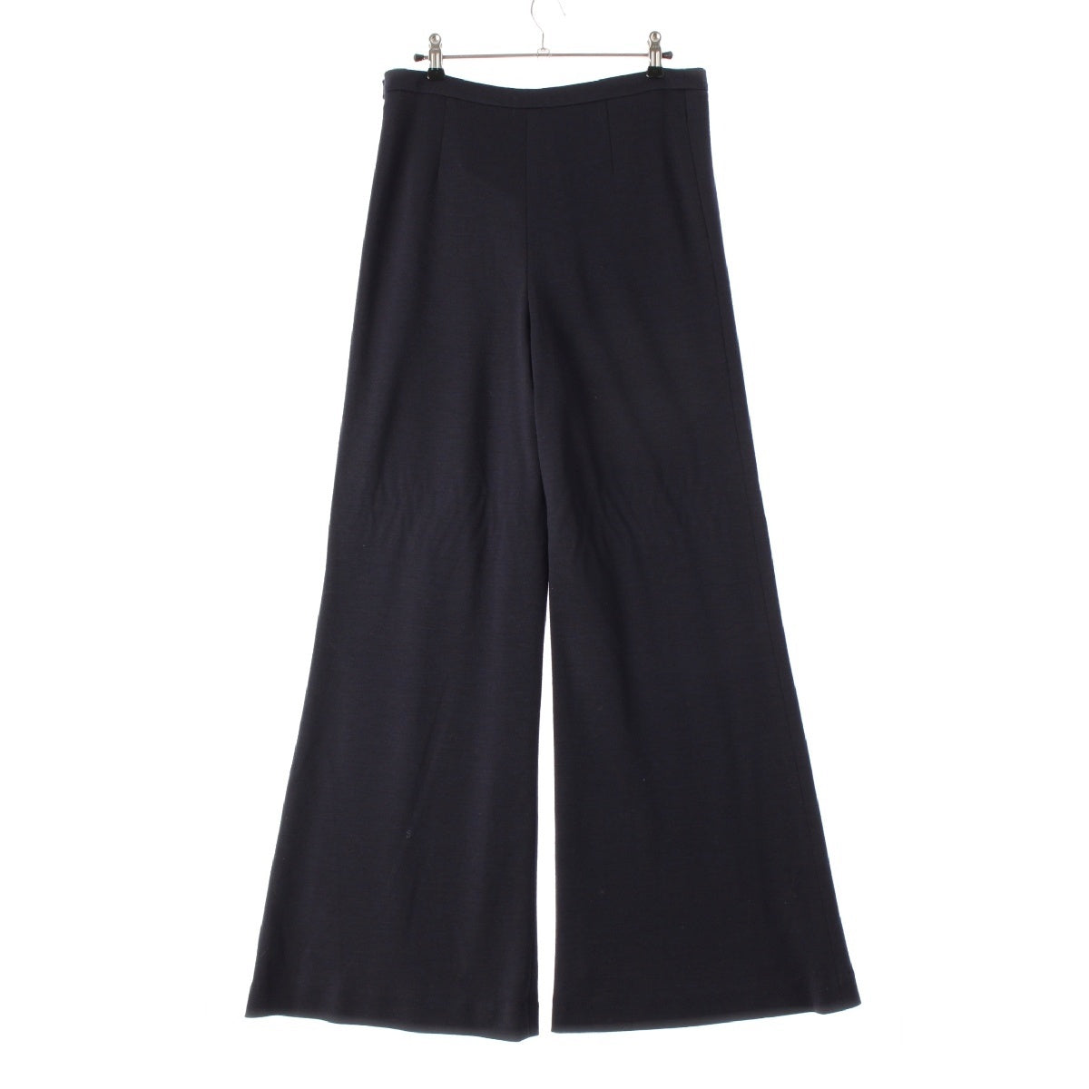CHANEL wool Lion Wing Charm Wide Pants P37277 Navy 42