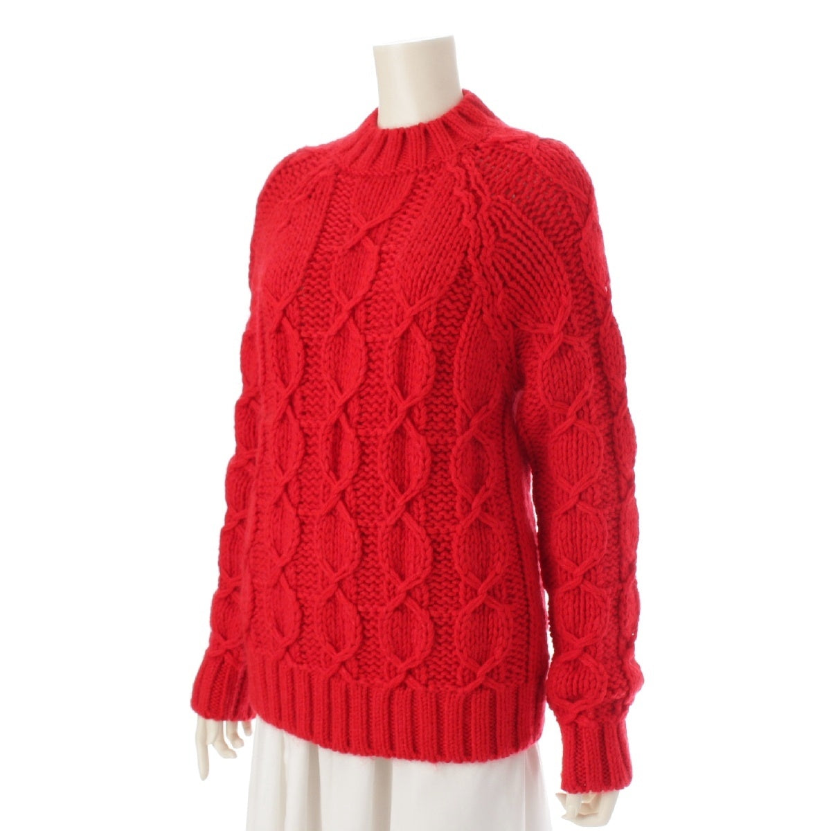 SAINT LAURENT 20 years Wool mohair cable sweater knit 632017  Red