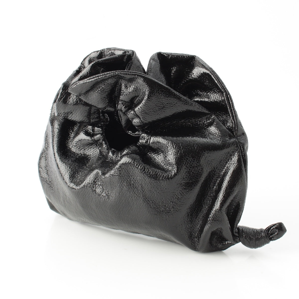 LUDLOW 24Stainless Steel Kotin Gris Nen Scrunchie small size Handbag 018 black