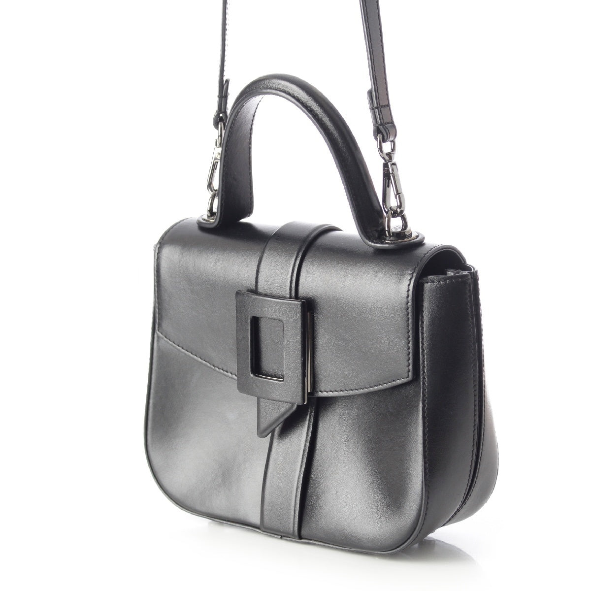 Roger Vivier Beau Vivie leather Buckle Flap Shoulder Bag black