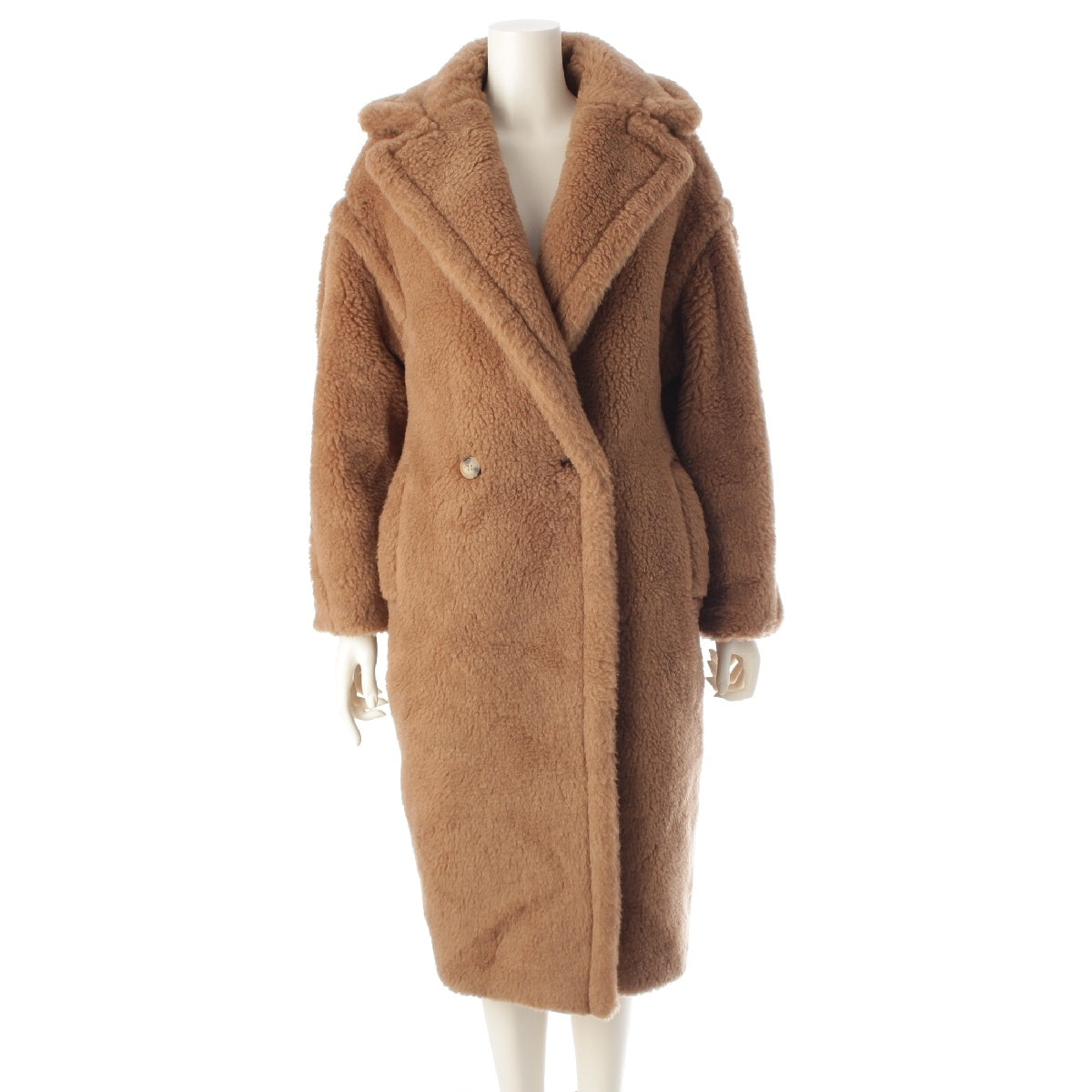 MAX MARA Teddy bear Camel Silk icon coat outer 1016143306 Brown XS