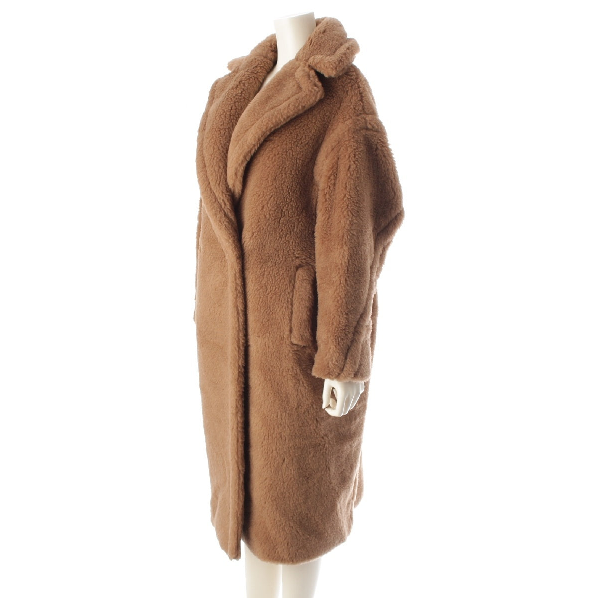 MAX MARA Teddy bear Camel Silk icon coat outer 1016143306 Brown XS