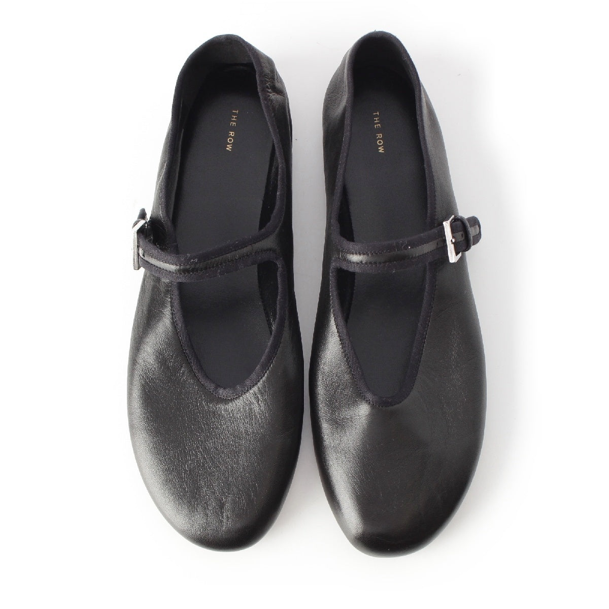 THE ROW leather BOHEME MJ Ballerina Mary Jane shoes black 39