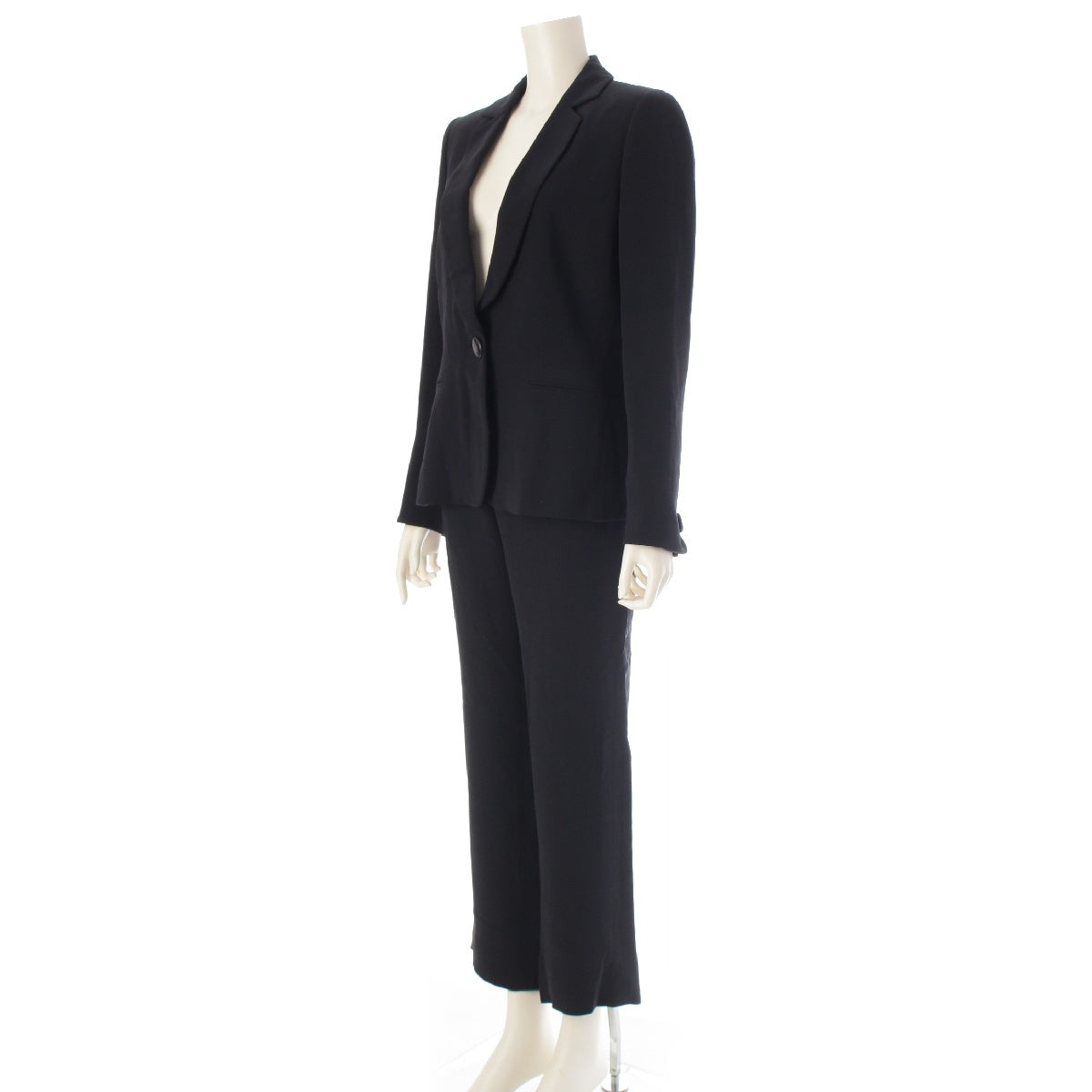 GIORGIO ARMANI silk Center vent 1B side zip suit setup 8CHGG03H 8CHPP01P black 42