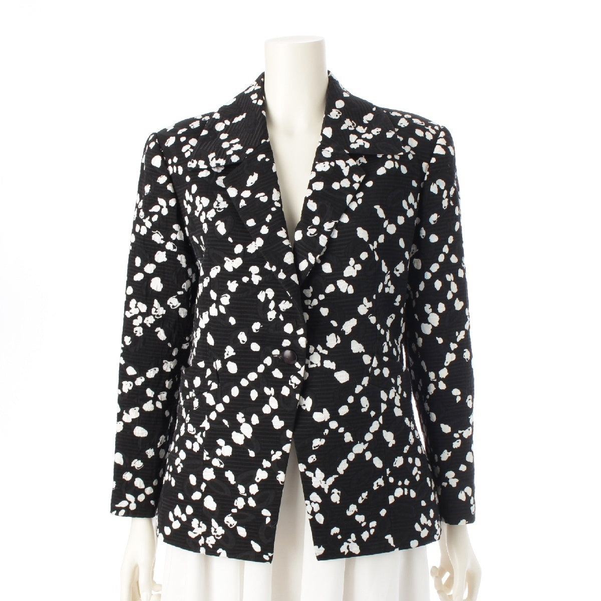 Christian Dior cotton Vintage All-over Pattern tailored jacket Black White