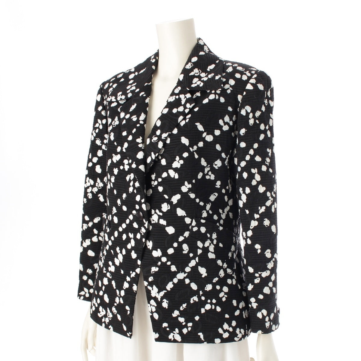 Christian Dior cotton Vintage All-over Pattern tailored jacket Black White