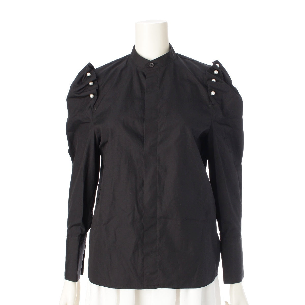 COMME des GARCONS Noir Kei Ninomiya cotton Pearl design Long sleeve blouse tops 3E-B013 black S