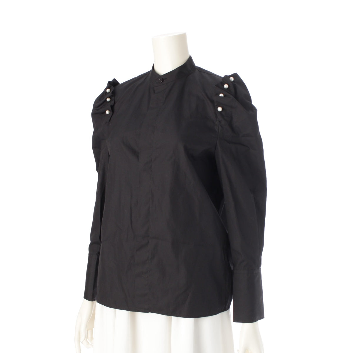 COMME des GARCONS Noir Kei Ninomiya cotton Pearl design Long sleeve blouse tops 3E-B013 black S