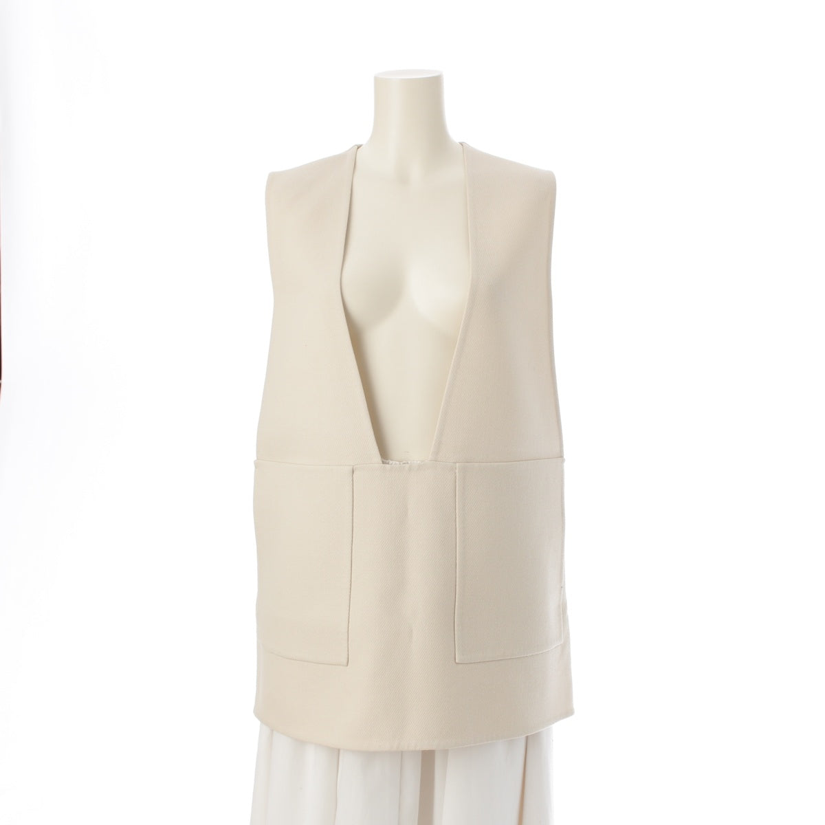 Drawer Wool Kenuki Gilet Best tops 6521-299-1037 Beige off-white 36