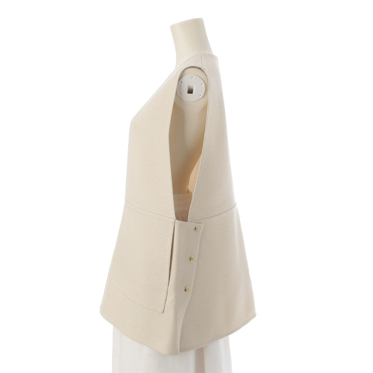 Drawer Wool Kenuki Gilet Best tops 6521-299-1037 Beige off-white 36