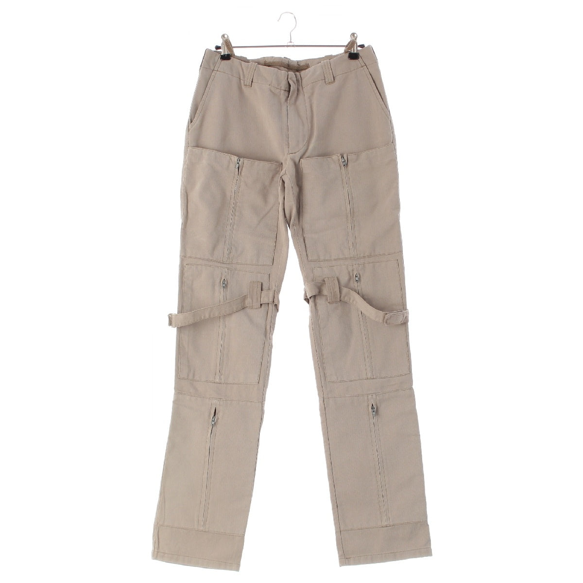 HELMUT LANG Personal period Jeans Line cotton Bondage Zip Design Pants khaki 40