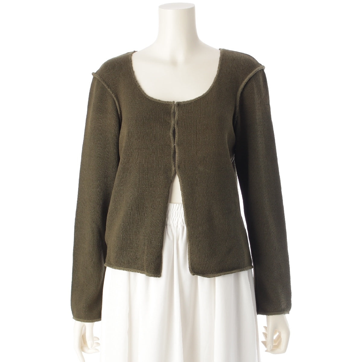 MIUMIU Cotton x nylon Archive Knit cardigan tops khaki 44