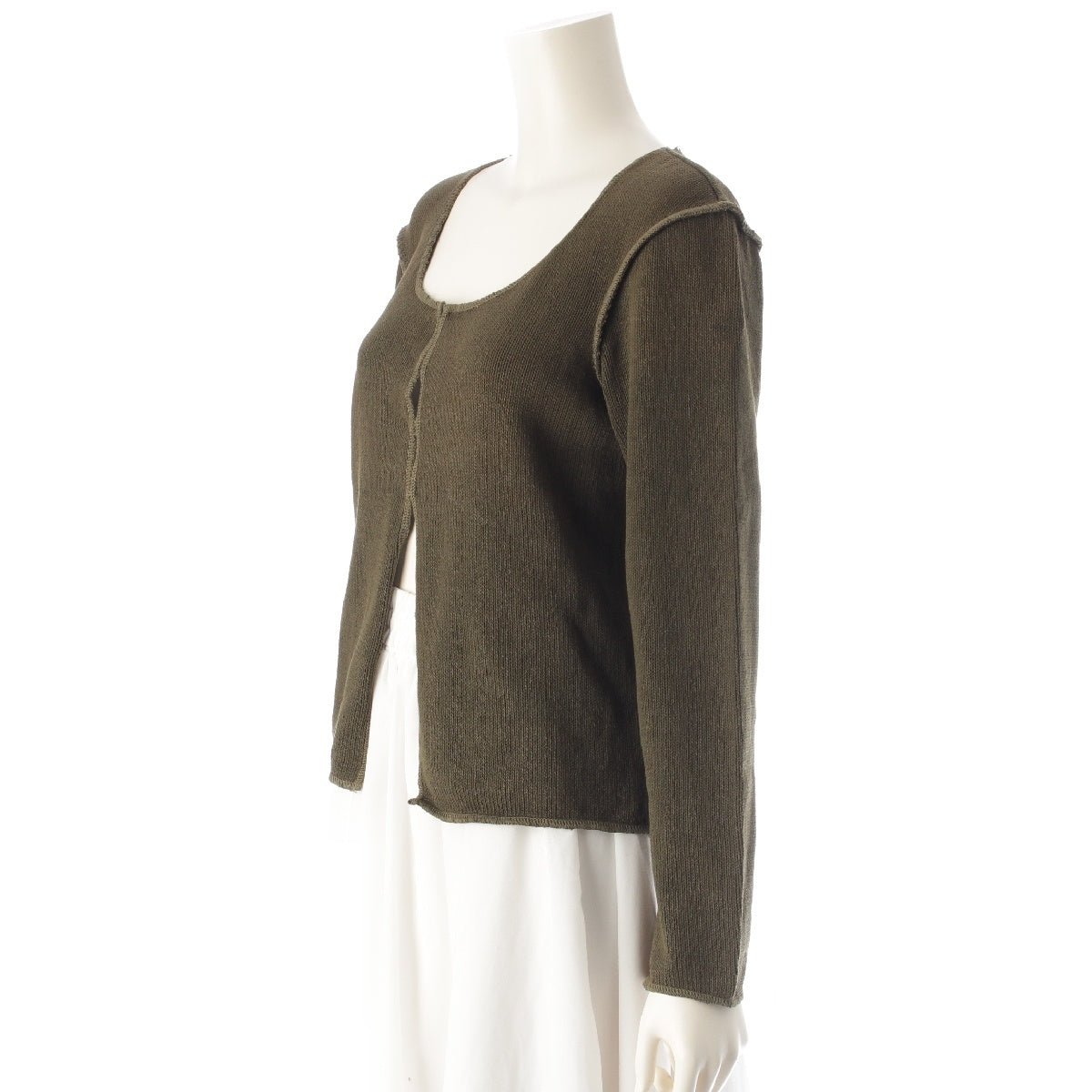 MIUMIU Cotton x nylon Archive Knit cardigan tops khaki 44