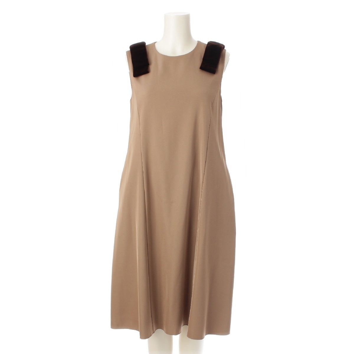 FOXEY NEW YORK 21 years Malena Dress Velvet Ribbon one piece 42367 Brown 38