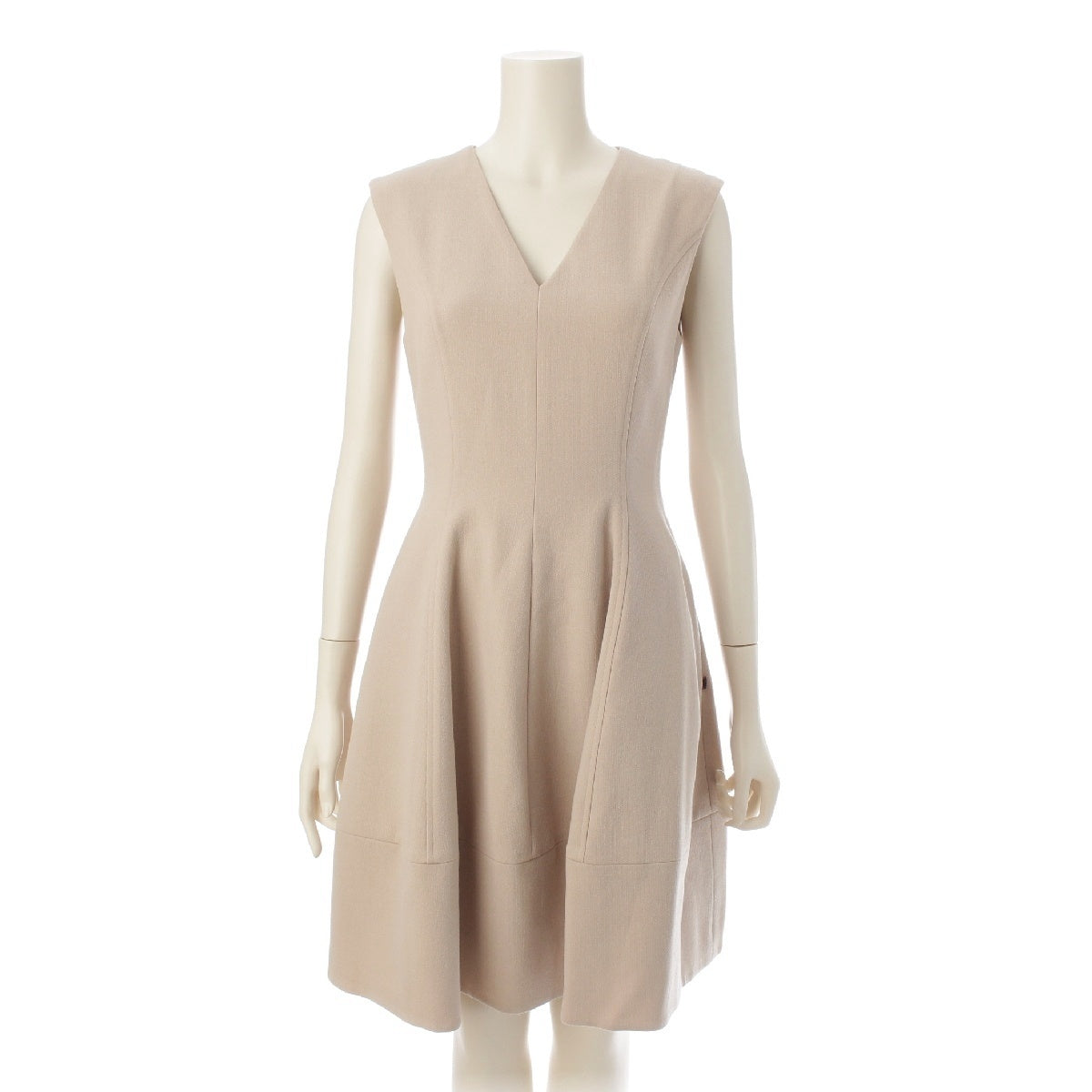 FOXEY Baron V-neck dress, sleeveless one piece 39477 beige 38