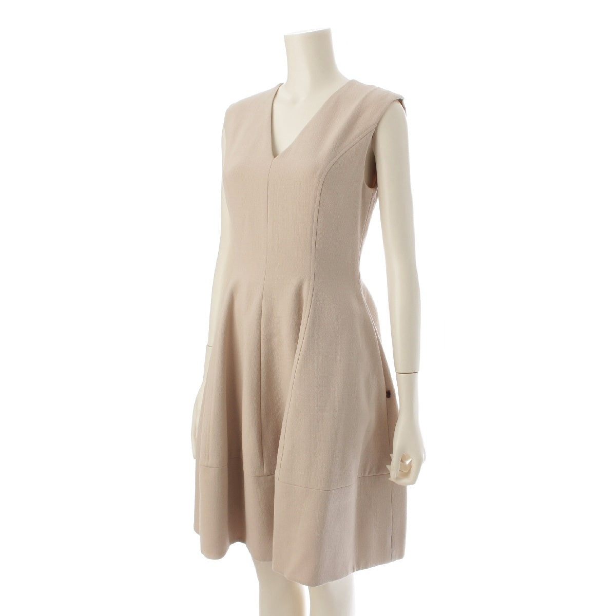 FOXEY Baron V-neck dress, sleeveless one piece 39477 beige 38