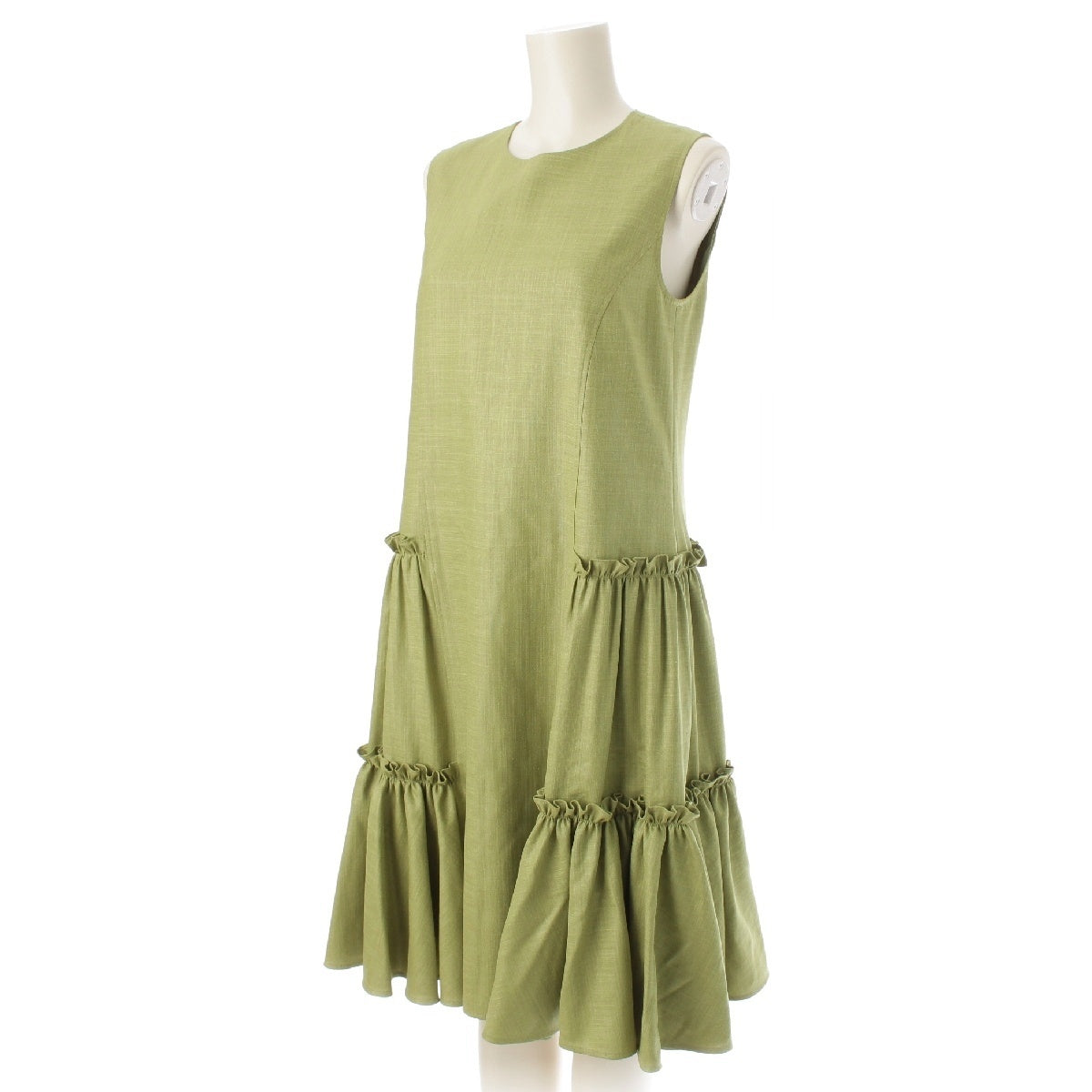 ADEAM ruffle sleeveless dress one piece 42448 green XS