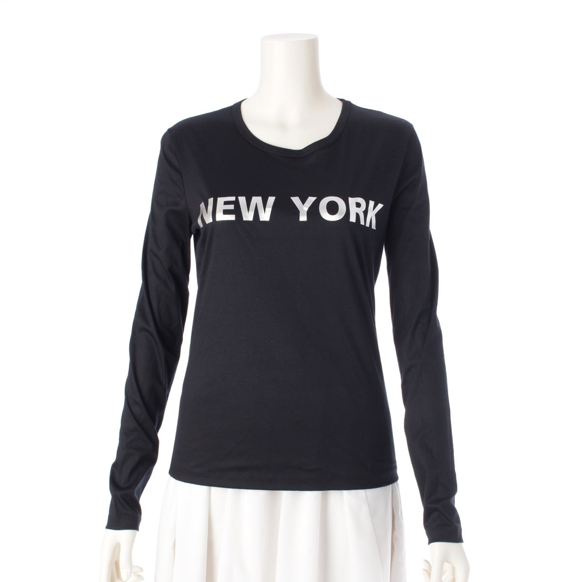 HELMUT LANG cotton NEWYORK L/S TEE Long Sleeve Long-sleeved T-shirt tops black 42